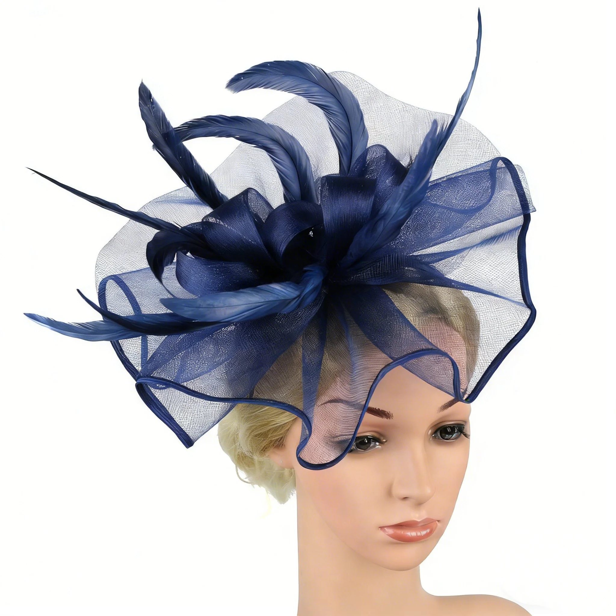 Mother of the Bride Feathered Fascinator Hat - Image 2