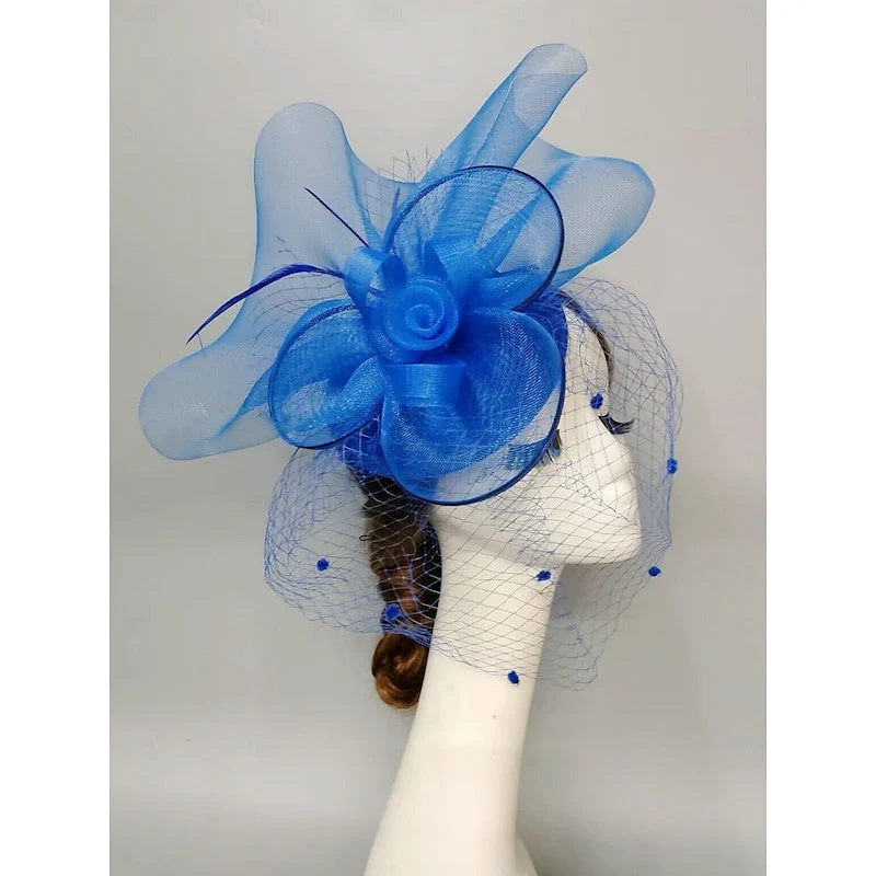 Noble Fascinators Net Wedding Horse Race Hats Flower Headpiece & Knot Bow - Image 10