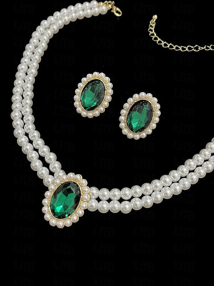 One-piece Suit Acrylic Earrings Necklace For Women's Fall Wedding Pendant Necklace Set - Image 3