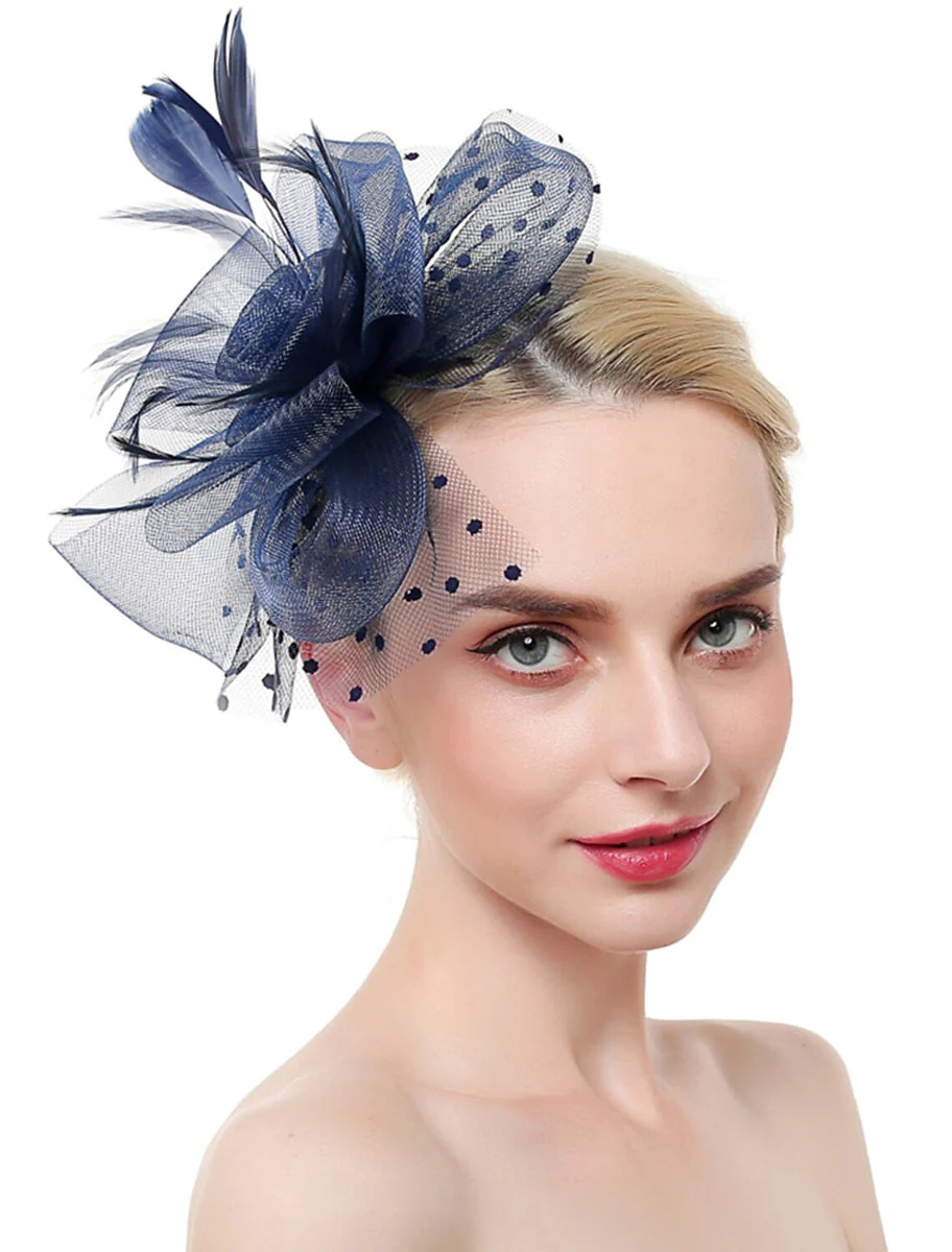 Organza Elegant Wedding Cocktail Party Feather Fascinator/Headpiece With MiniSpot - Image 7