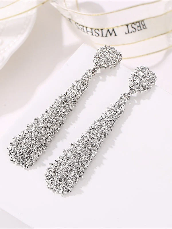 Pear Cut Drop Earrings For Women's Wedding Work Daily Party - Image 3