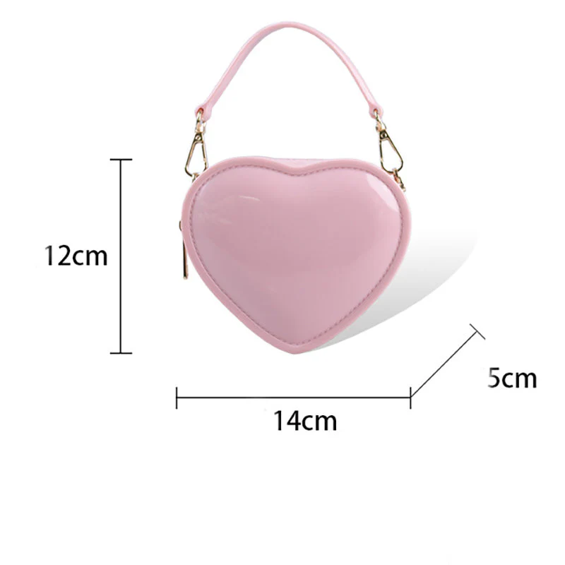 Pink Sweet PVC Heart Jelly Fashionable Evening Clutch Bag - Image 3