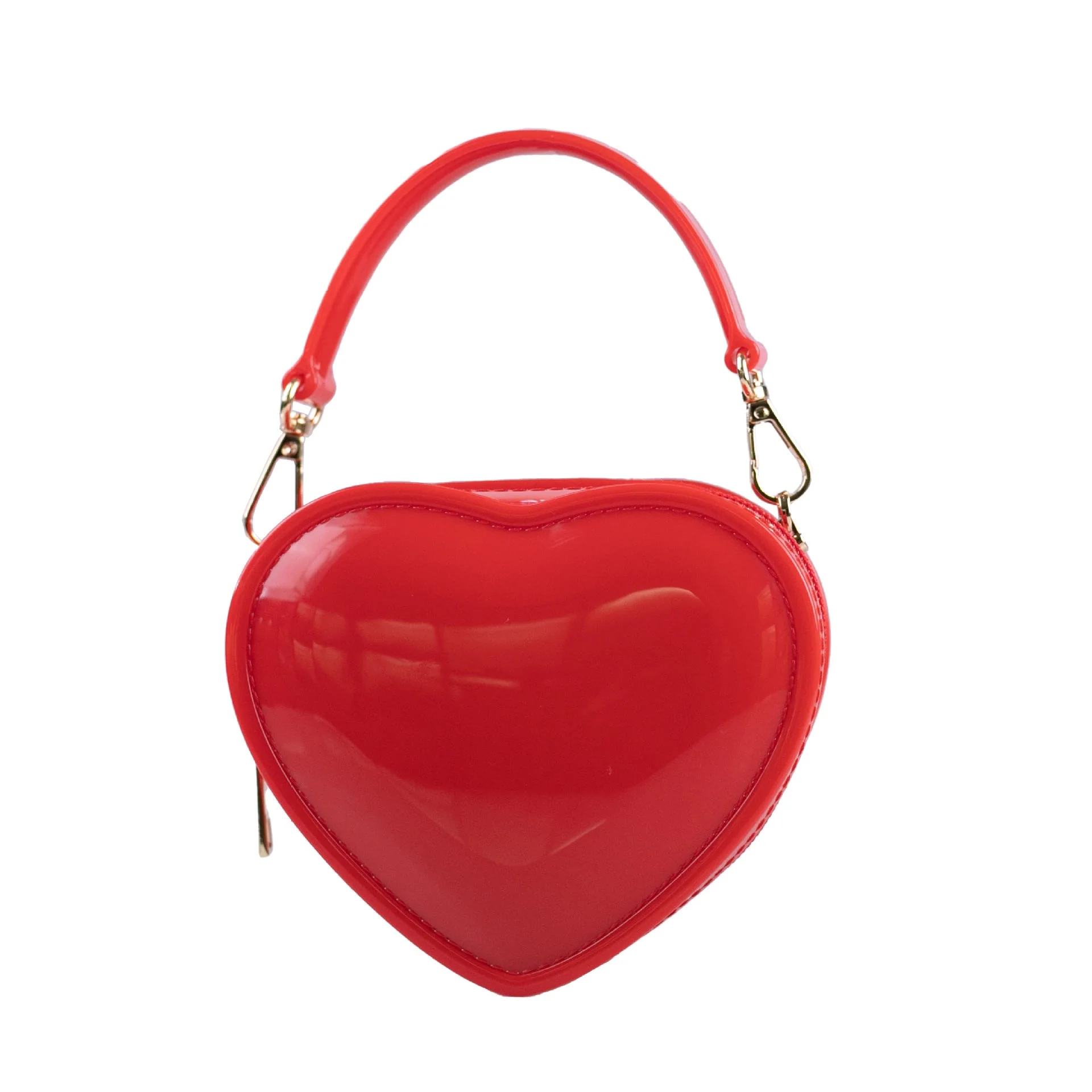 Pink Sweet PVC Heart Jelly Fashionable Evening Clutch Bag - Image 6