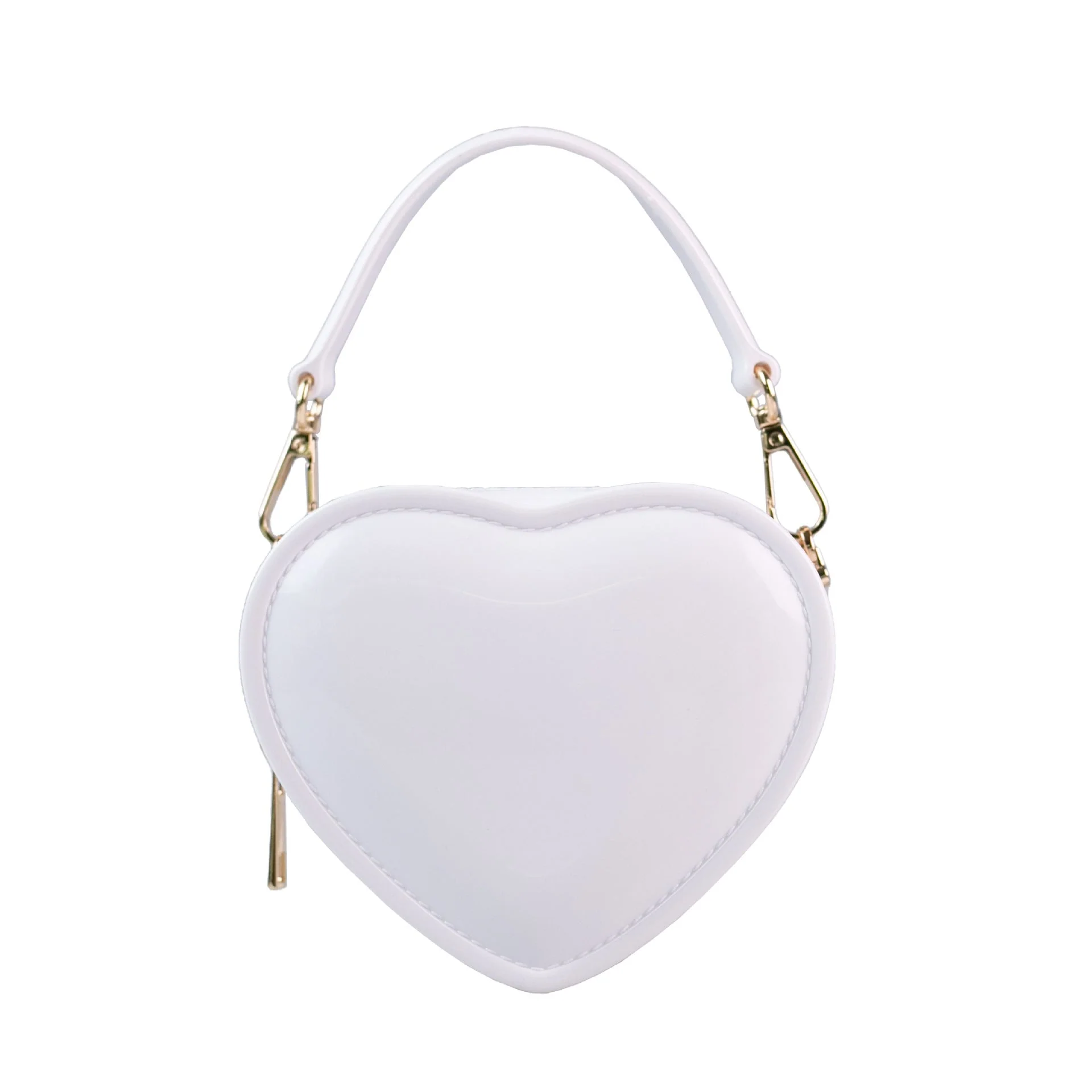 Pink Sweet PVC Heart Jelly Fashionable Evening Clutch Bag - Image 7