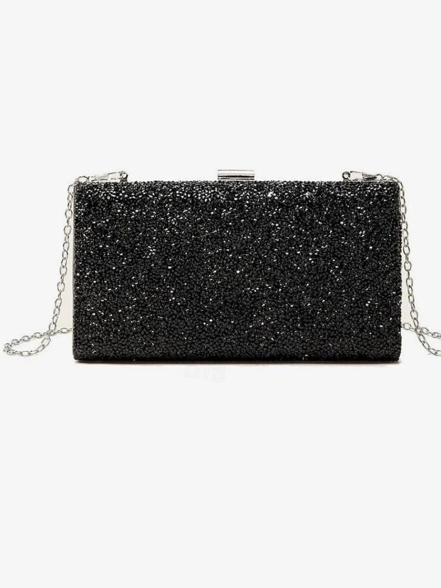 Polyester Large Capacity Multi Carry Rhinestone Chain Evening Bags - Image 5