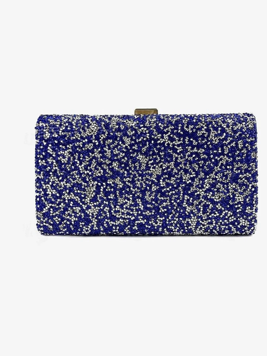 Polyester Large Capacity Multi Carry Rhinestone Chain Evening Bags - Image 7