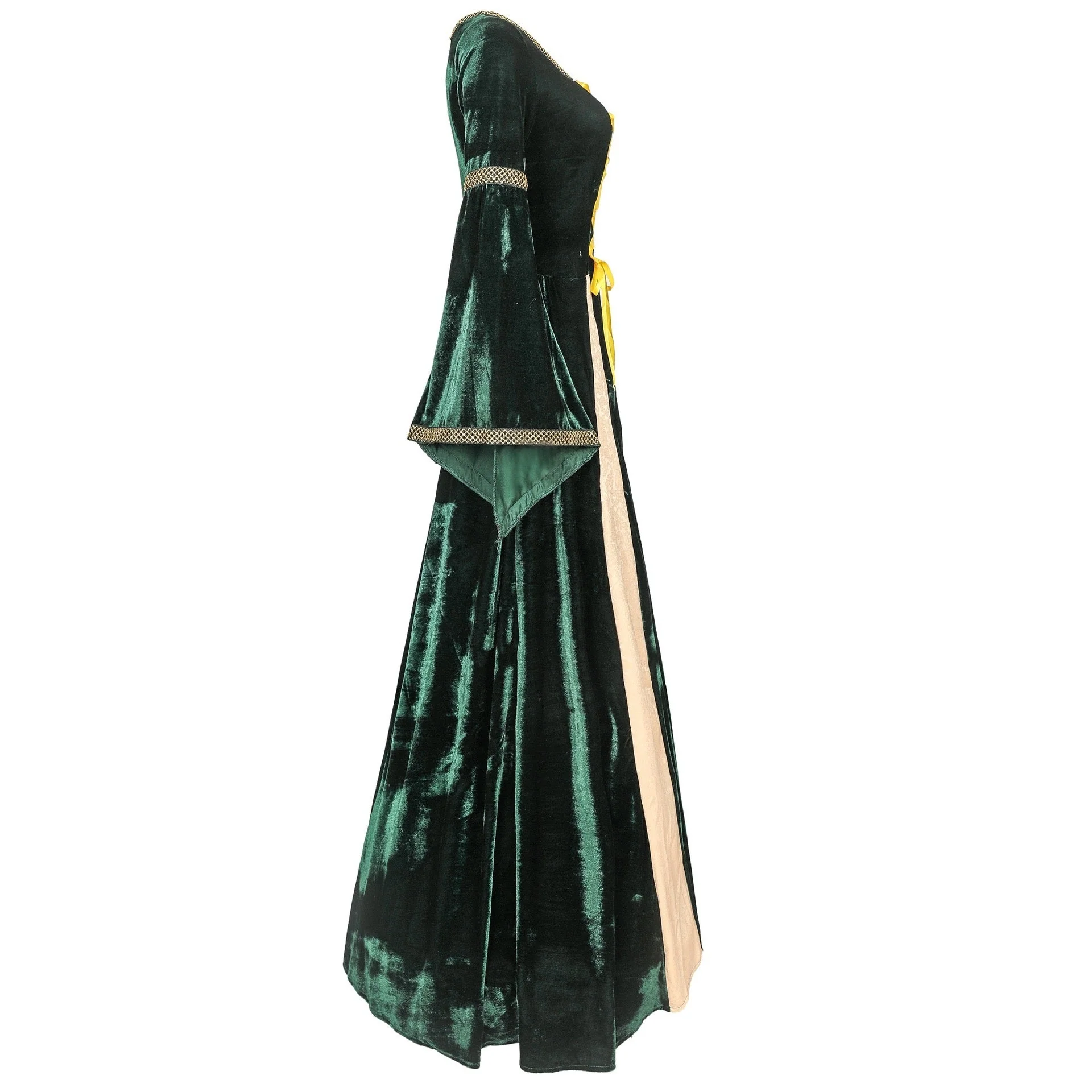 Ren Faire Witch Elven Women's Fantasy Royal Halloween Carnival Masquerade Medieval Renaissance Celtic Dress - Image 3