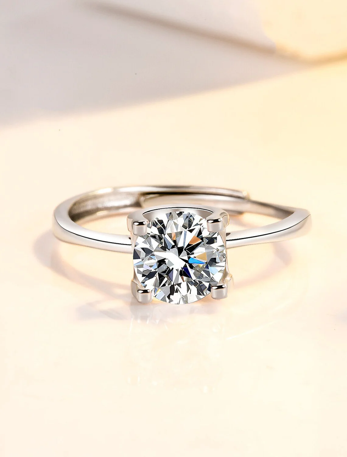 Ring Wedding Geometrical Silver Rhinestone S925 Sterling Silver Stylish Simple Luxury - Image 5