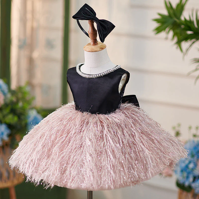 Satin Knee-length 1st Birthday Party Baby Girl Dress - Image 2