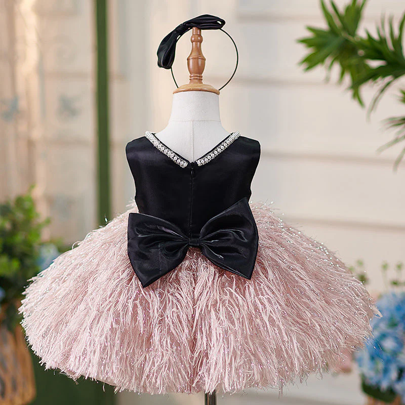 Satin Knee-length 1st Birthday Party Baby Girl Dress - Image 4
