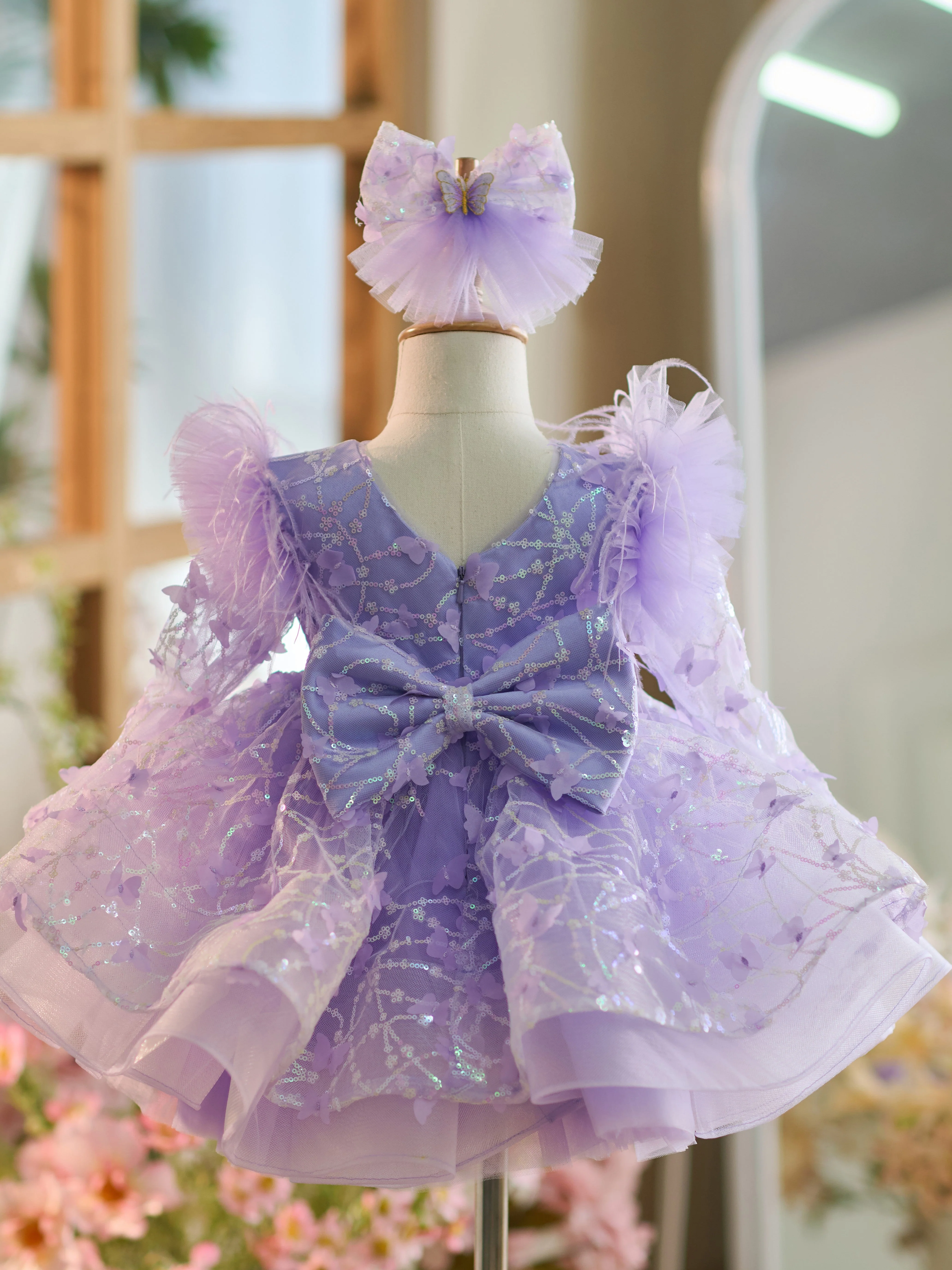 Sequins Tulle Knee-length Baby Girl Dress - Image 3