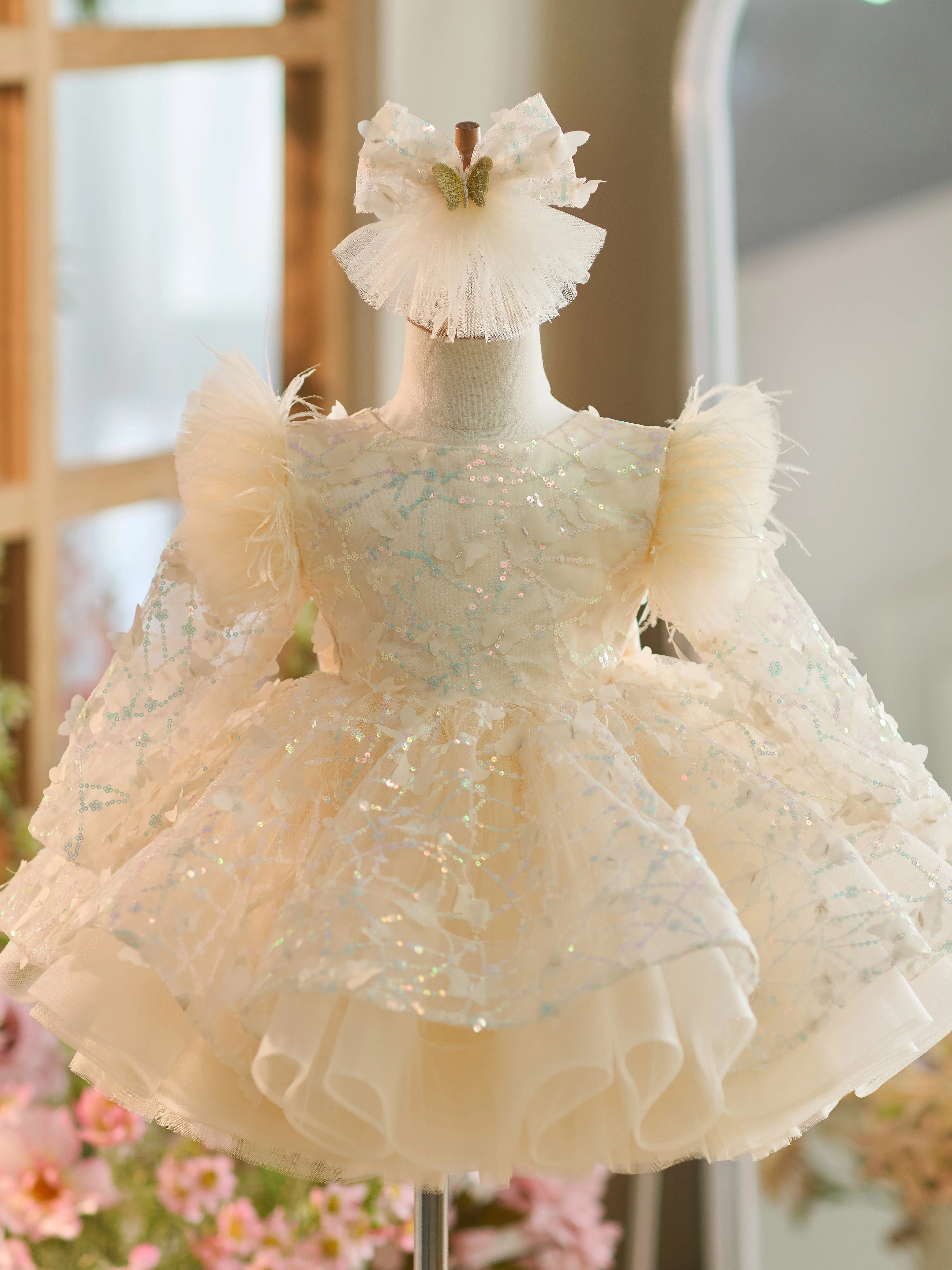Sequins Tulle Knee-length Baby Girl Dress - Image 5