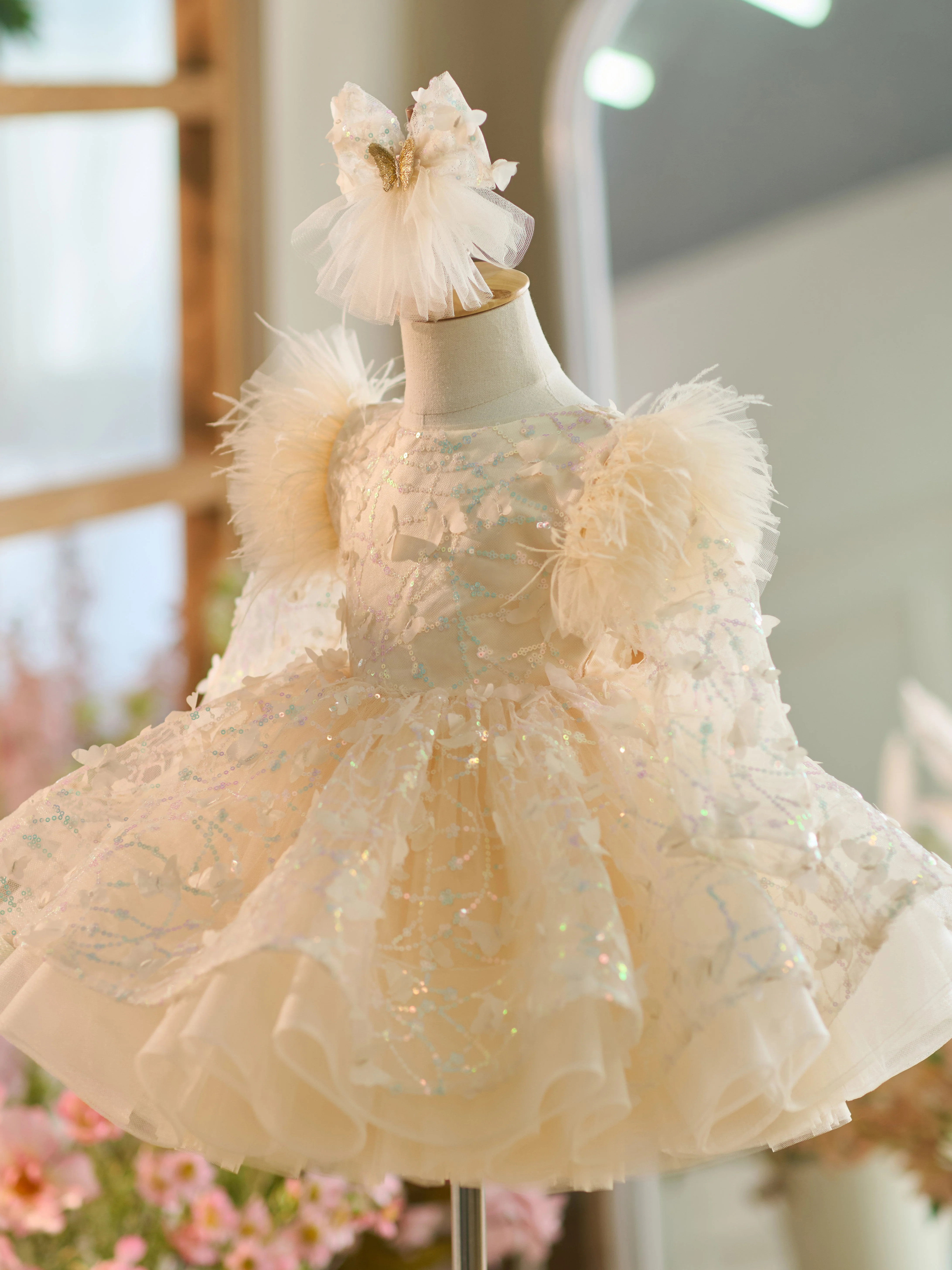 Sequins Tulle Knee-length Baby Girl Dress - Image 6