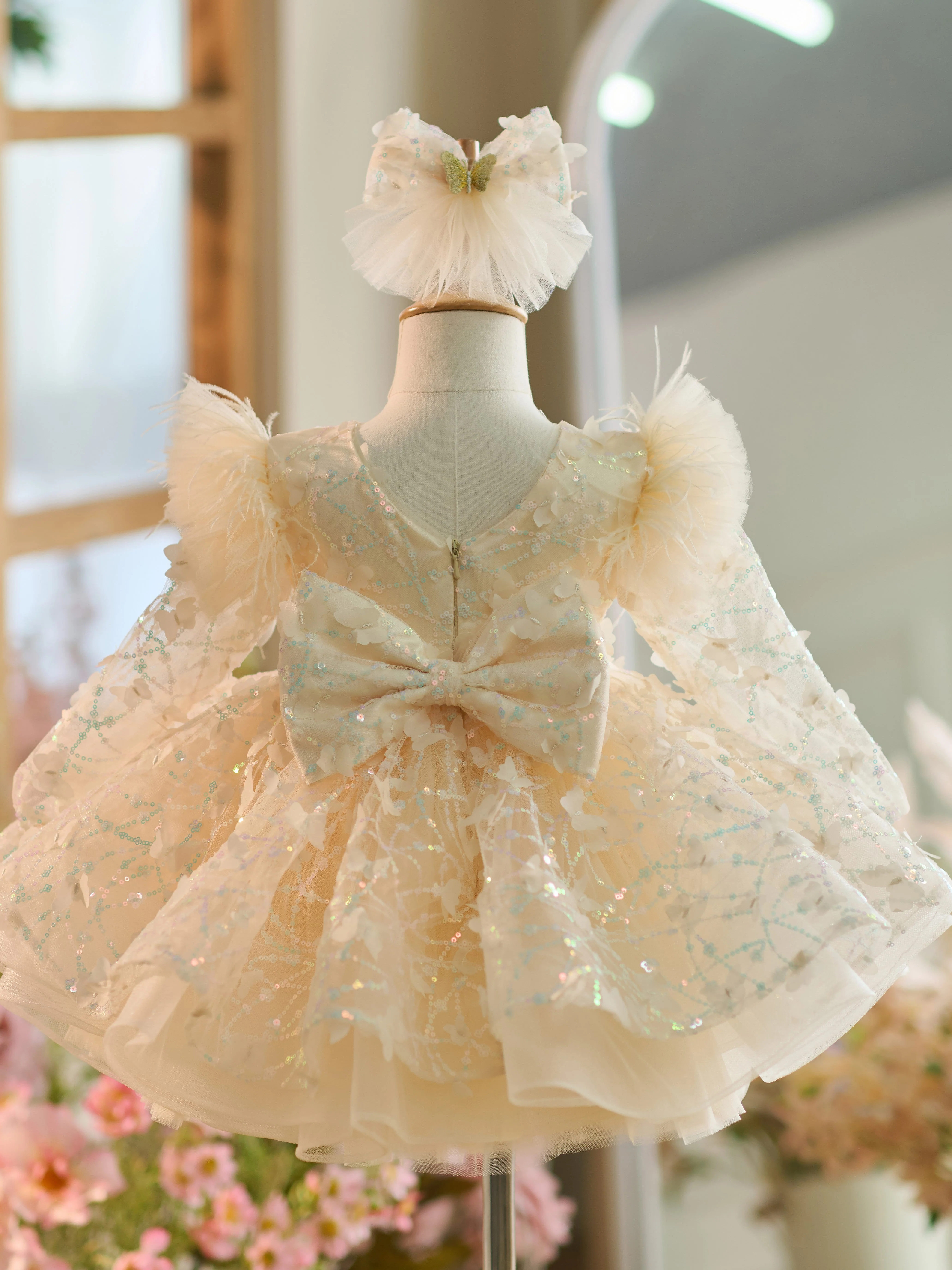 Sequins Tulle Knee-length Baby Girl Dress - Image 7
