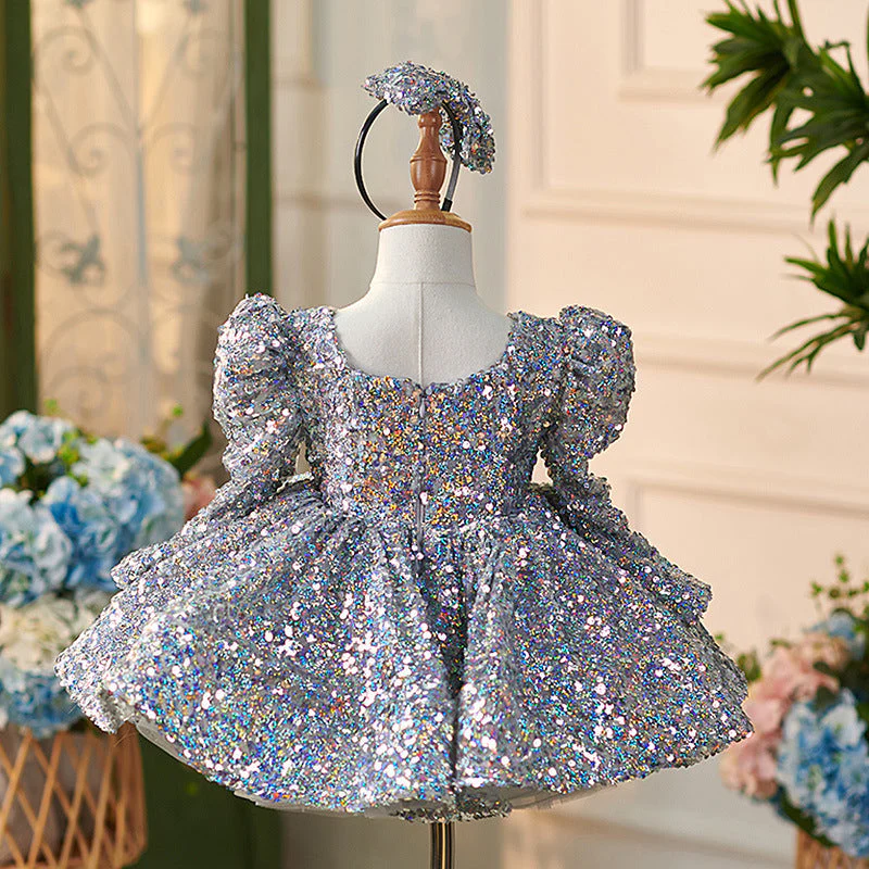 Sequins Tulle Knee-length Baby Girl Dress - Image 2