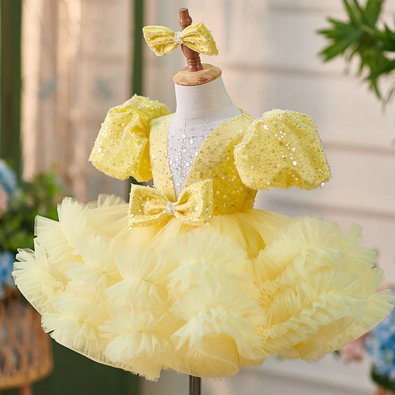 Sequins Tulle Knee-length Baby Girl Dress - Image 3