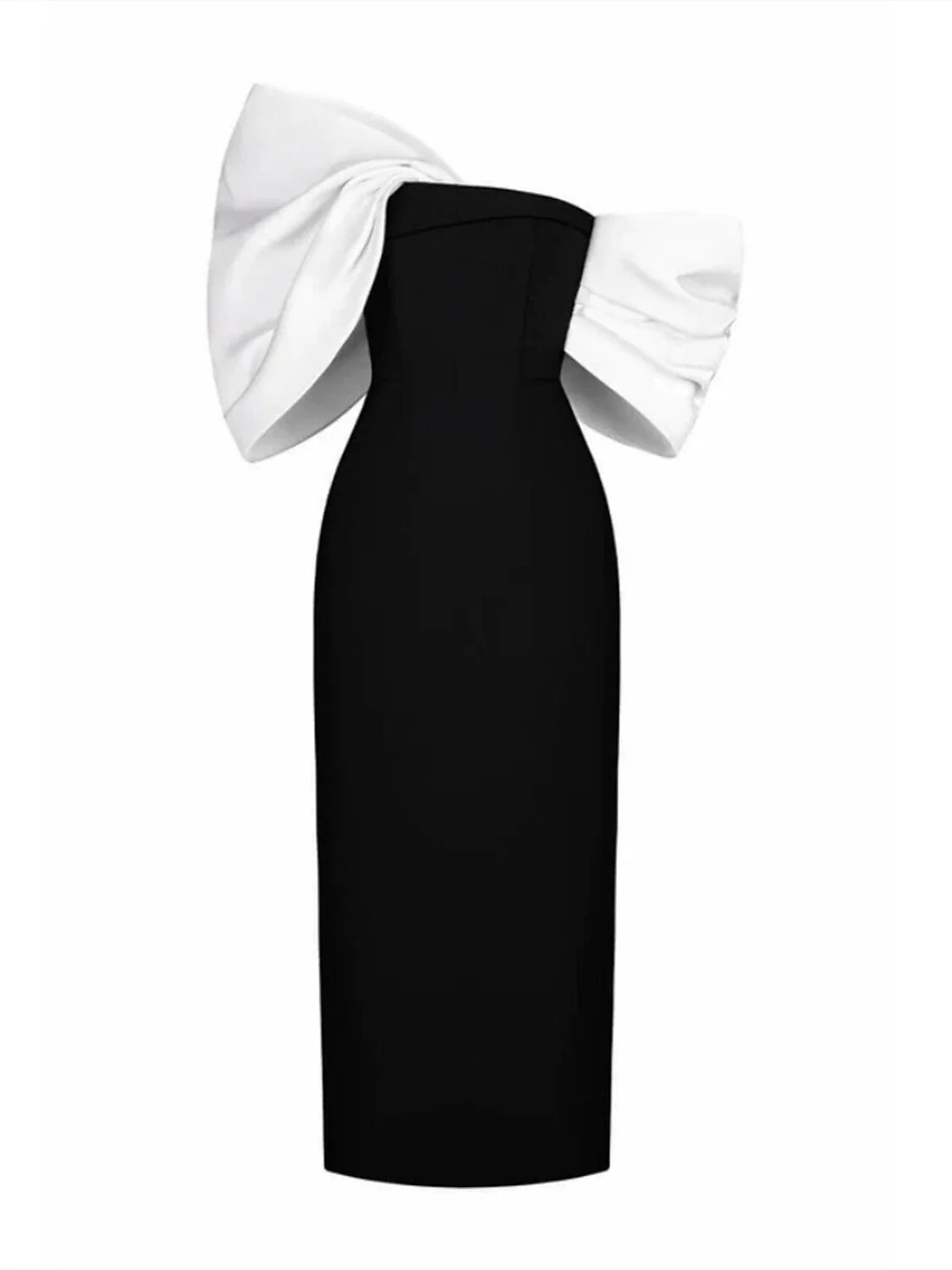 Sheath/Column Half Sleeve Off-the-Shoulder Evening Dresses With Bow(s) - Image 10