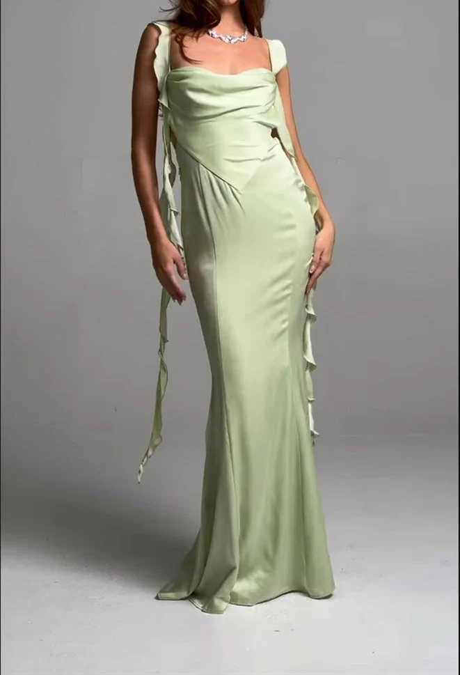 Sheath/Column Strapless Sleeveless Floor-Length Long Evening Dresses With Sash - Image 2