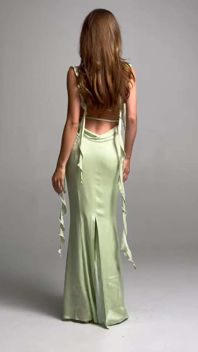 Sheath/Column Strapless Sleeveless Floor-Length Long Evening Dresses With Sash - Image 4