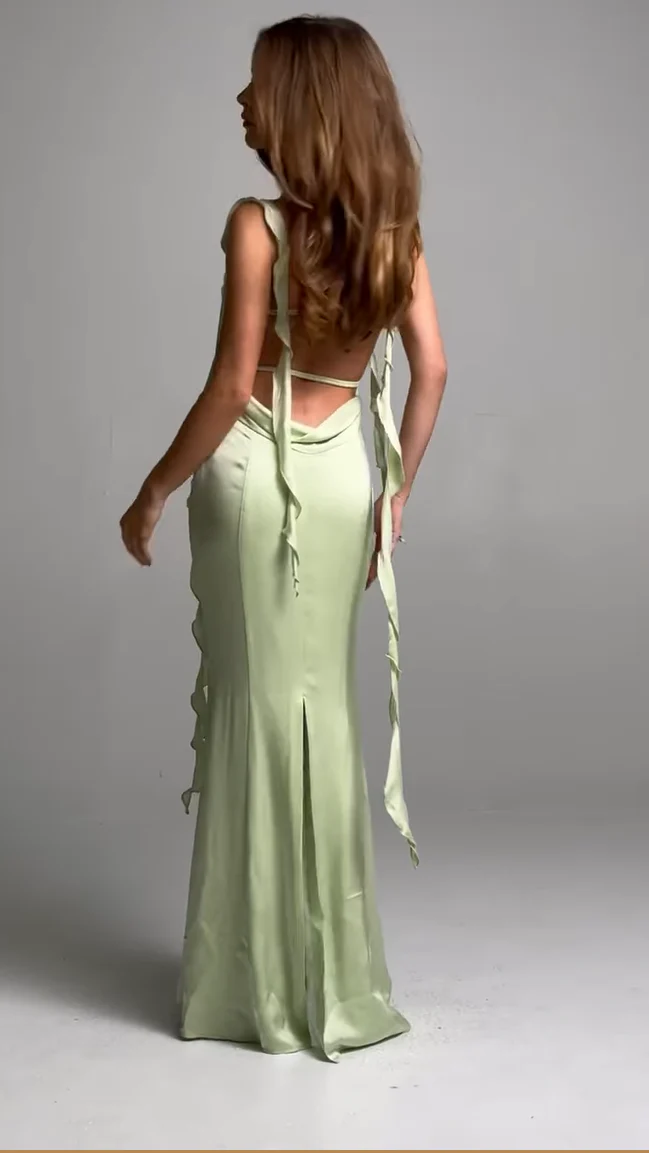 Sheath/Column Strapless Sleeveless Floor-Length Long Evening Dresses With Sash - Image 5