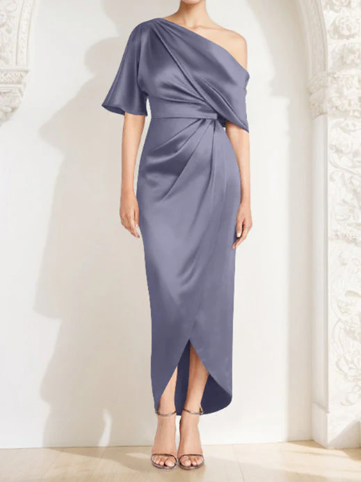 Sheath/Column One-Shoulder Asymmetrical Mother of the Bride Dresses - Image 3