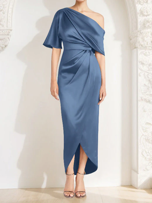 Sheath/Column One-Shoulder Asymmetrical Mother of the Bride Dresses - Image 5