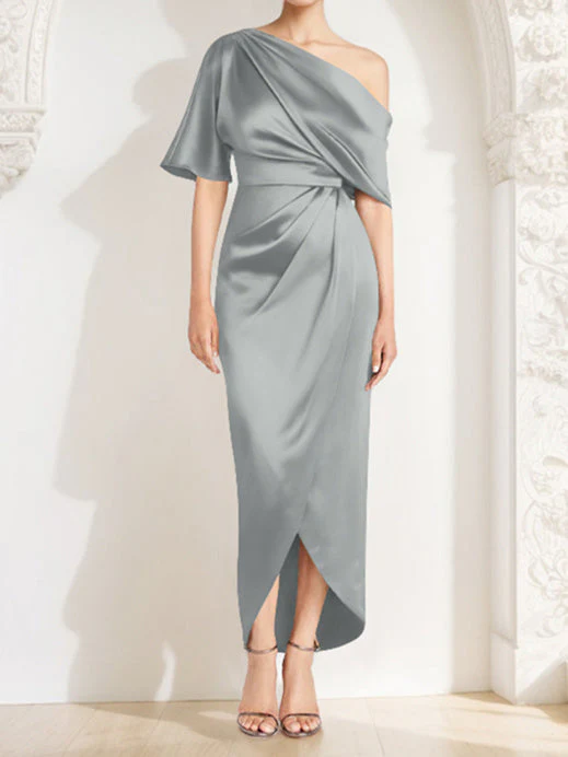 Sheath/Column One-Shoulder Asymmetrical Mother of the Bride Dresses - Image 6