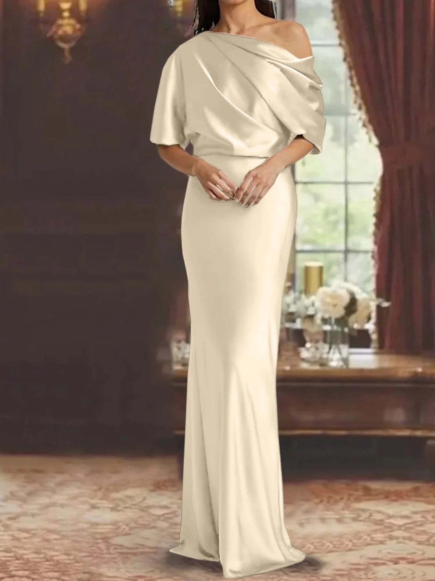 Sheath/Column One-Shoulder Mother of the Bride Dresses - Image 13