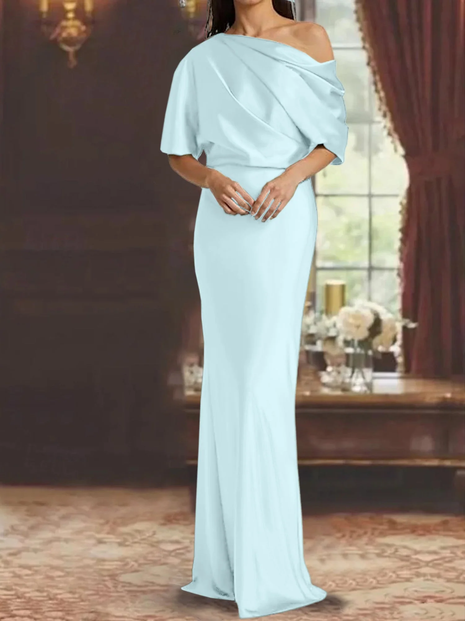 Sheath/Column One-Shoulder Mother of the Bride Dresses - Image 32