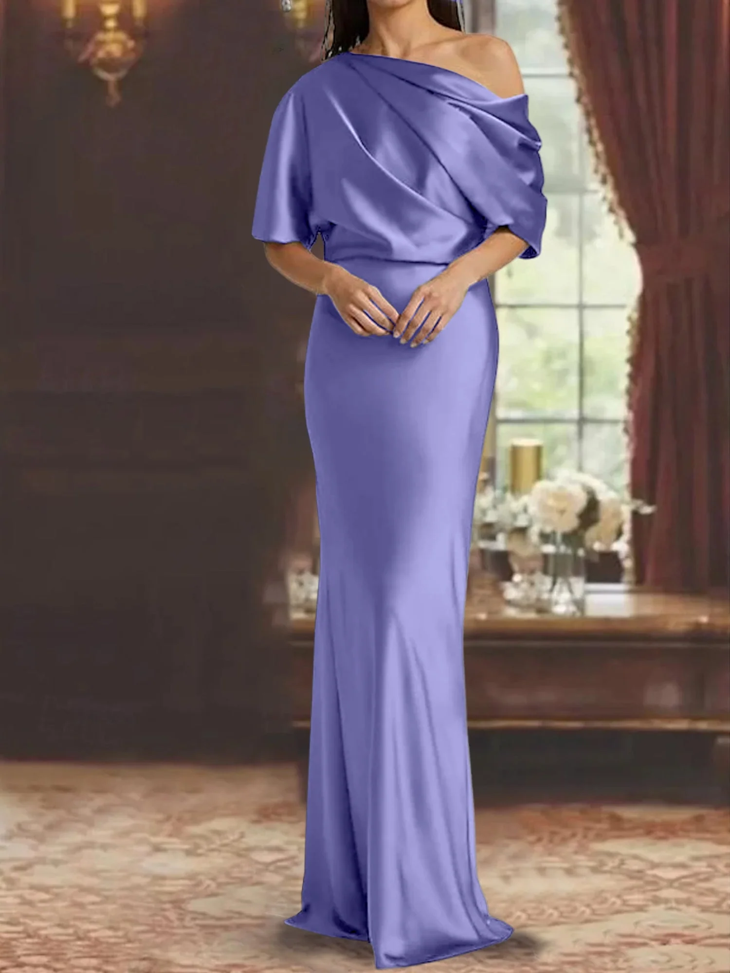 Sheath/Column One-Shoulder Mother of the Bride Dresses - Image 36