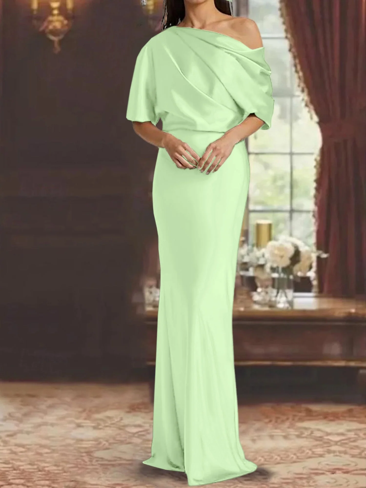 Sheath/Column One-Shoulder Mother of the Bride Dresses - Image 41