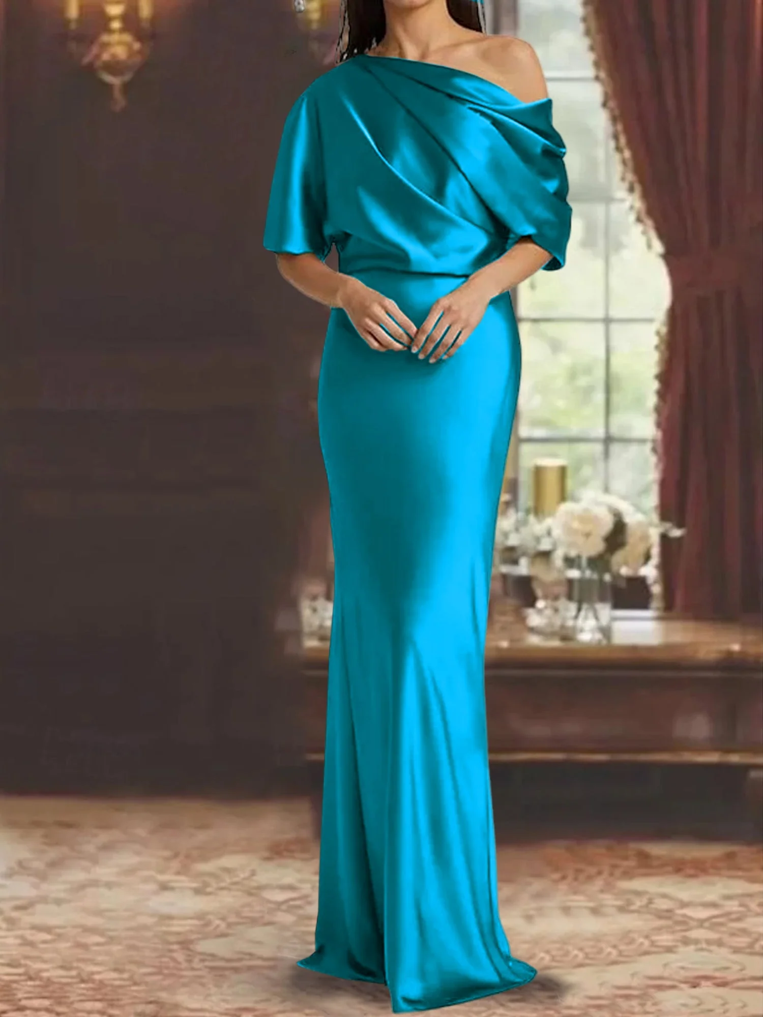 Sheath/Column One-Shoulder Mother of the Bride Dresses - Image 46