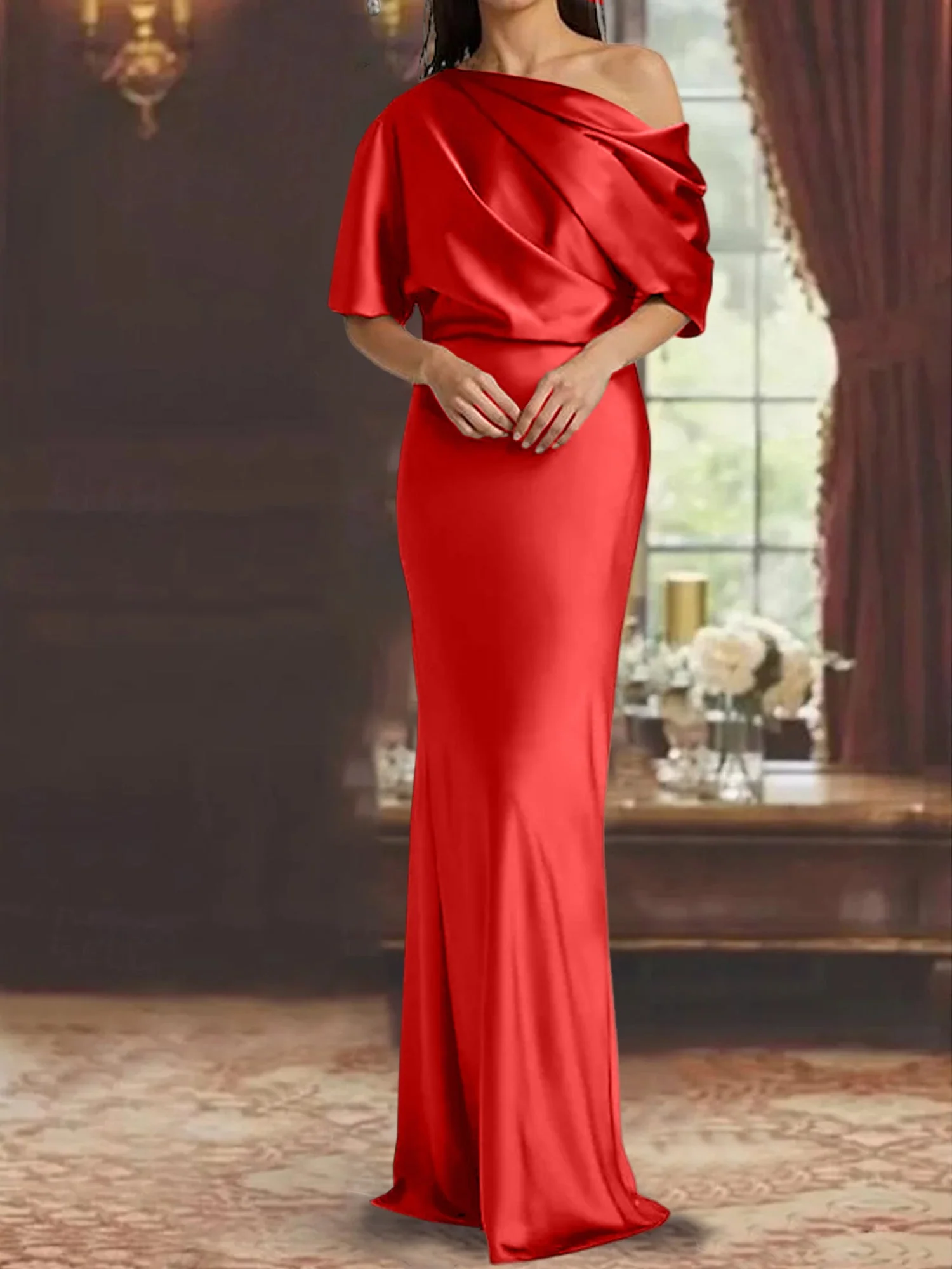 Sheath/Column One-Shoulder Mother of the Bride Dresses - Image 55