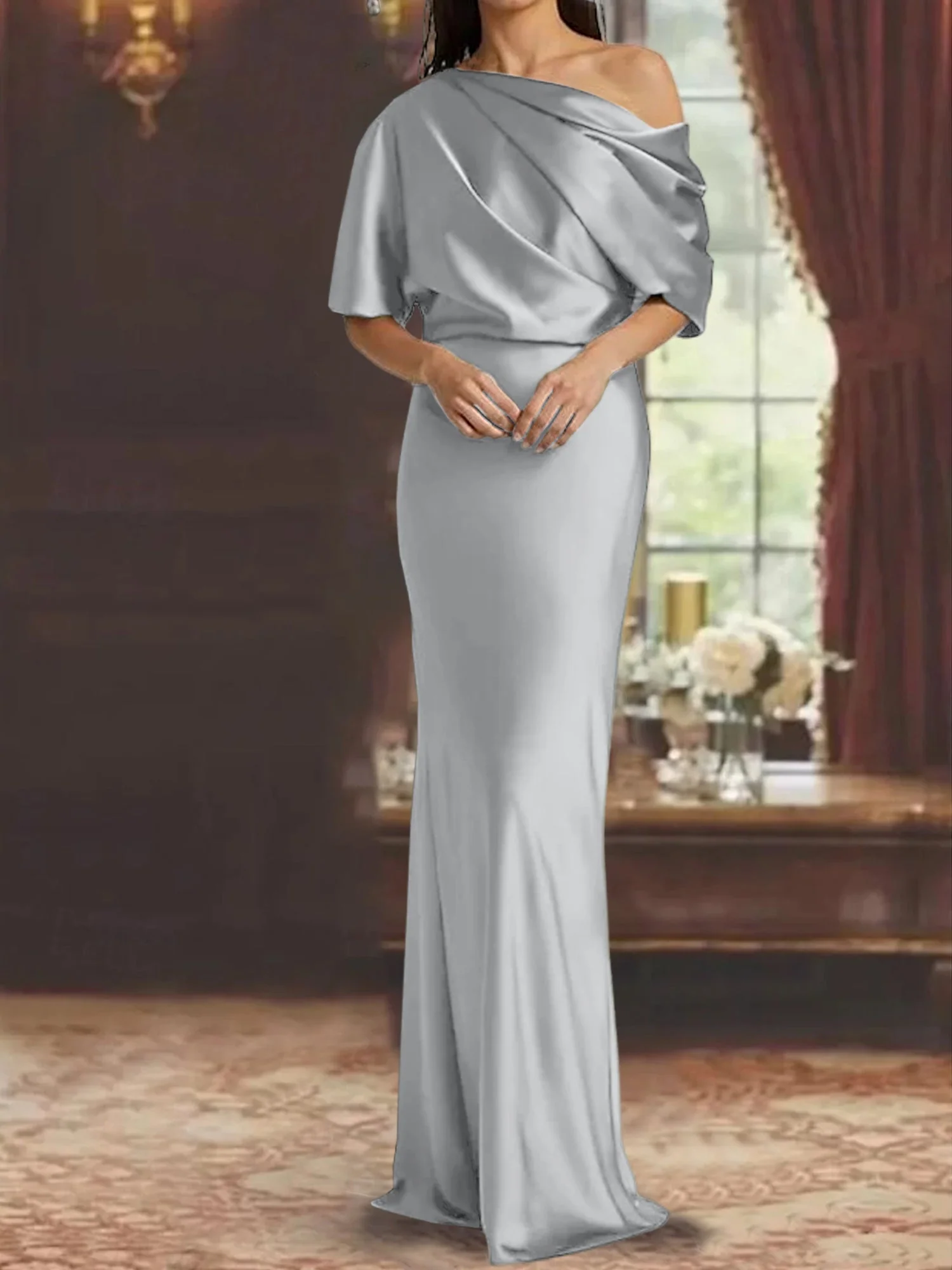 Sheath/Column One-Shoulder Mother of the Bride Dresses - Image 61