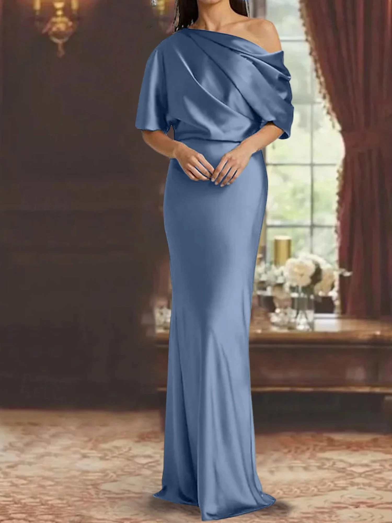 Sheath/Column One-Shoulder Mother of the Bride Dresses - Image 64