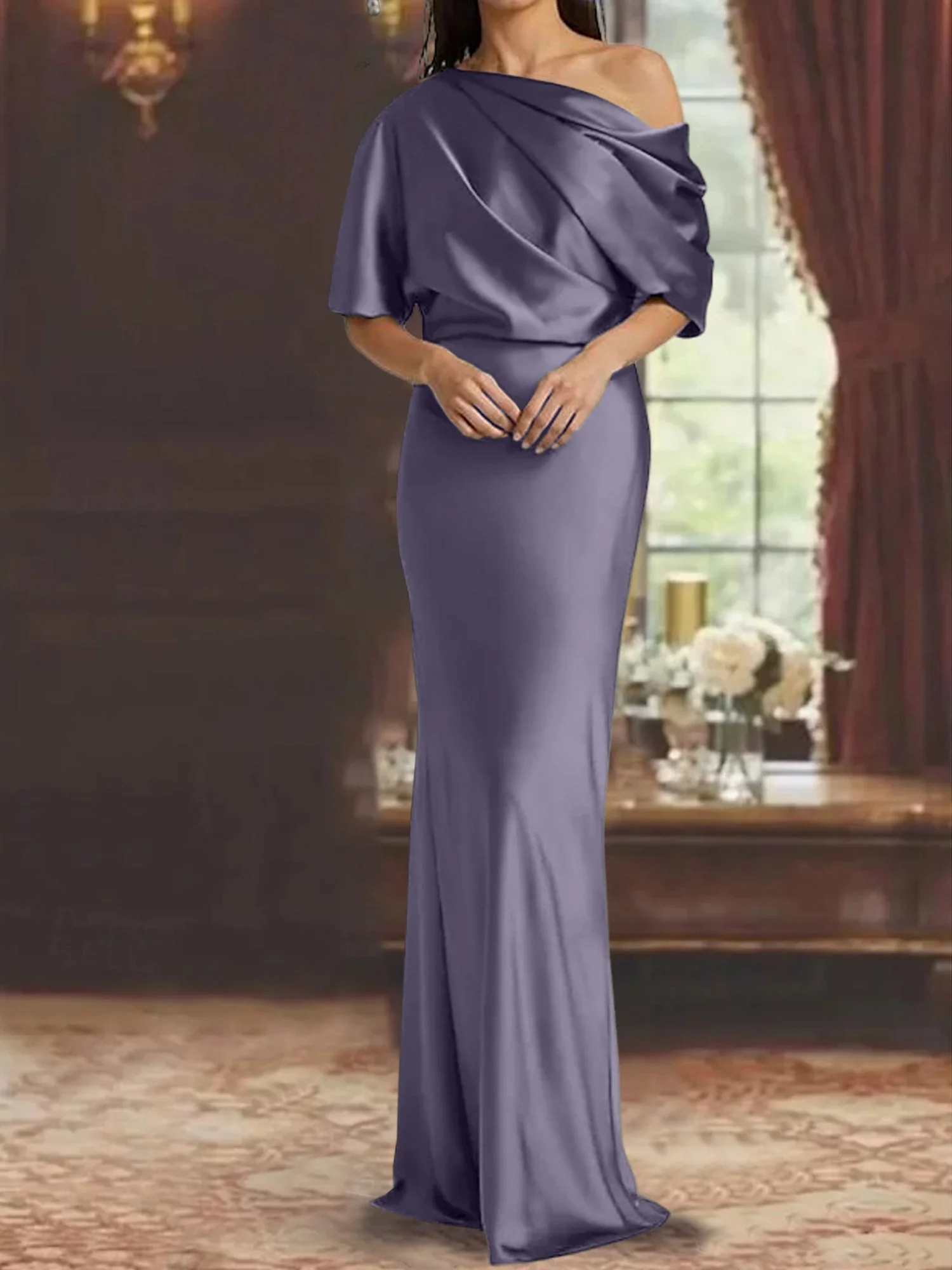 Sheath/Column One-Shoulder Mother of the Bride Dresses - Image 65