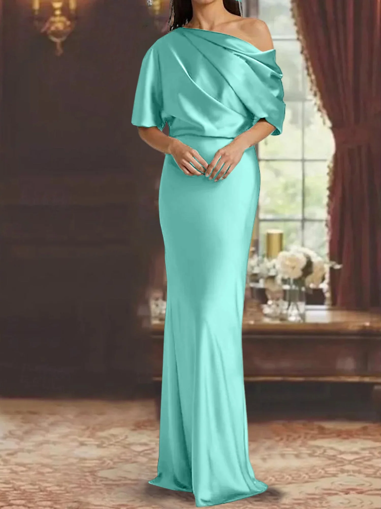 Sheath/Column One-Shoulder Mother of the Bride Dresses - Image 68