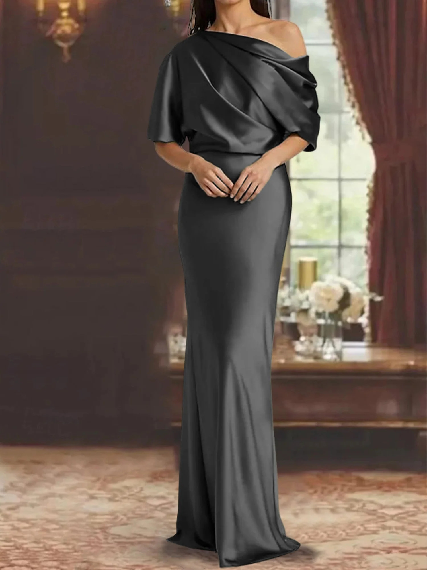 Sheath/Column One-Shoulder Mother of the Bride Dresses - Image 7