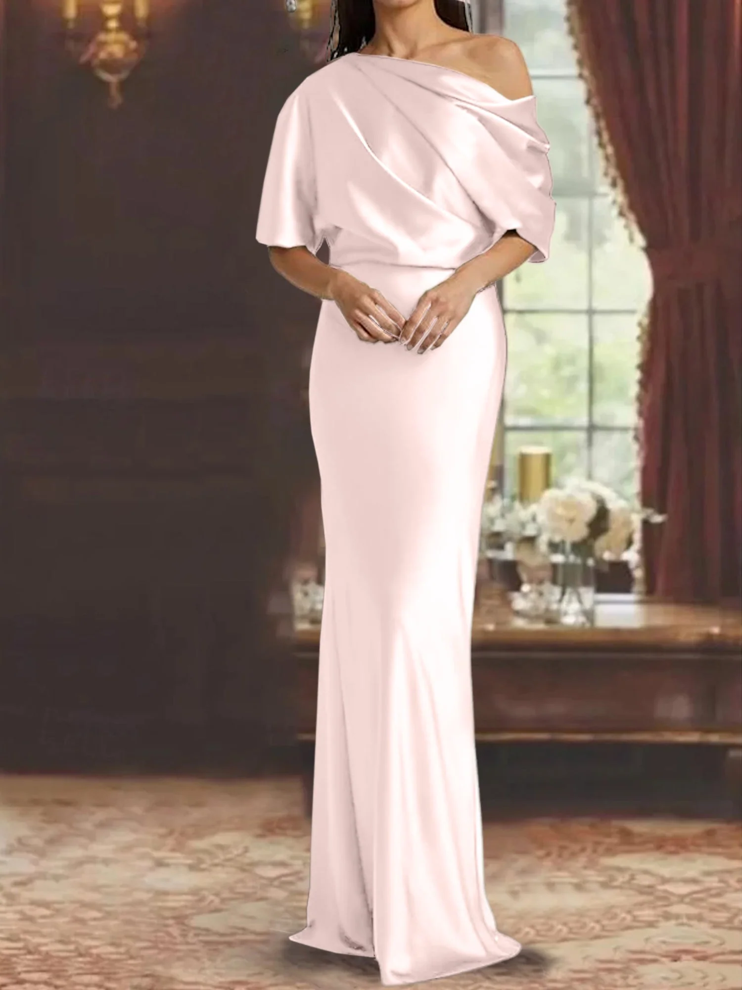 Sheath/Column One-Shoulder Mother of the Bride Dresses - Image 8