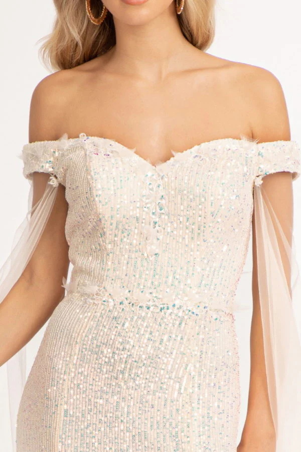 Sheath/Column Sweetheart Sleeveless Floor-Length Long Prom Dresses with Split Side Sequins - Image 3