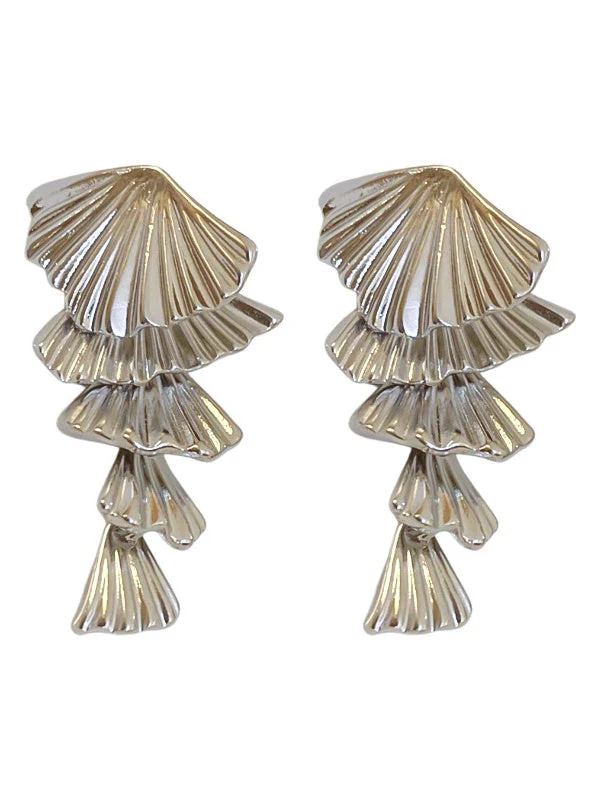 Simple Multi-layer Fan-shaped Earrings Fashionable Personality Temperament Earrings For Women - Image 2