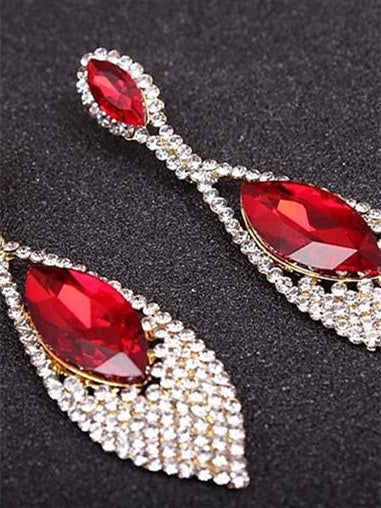 Stud Earrings For Women's Wedding Work Daily Long Drop Hoop Luxury European Sweet Earrings - Image 4