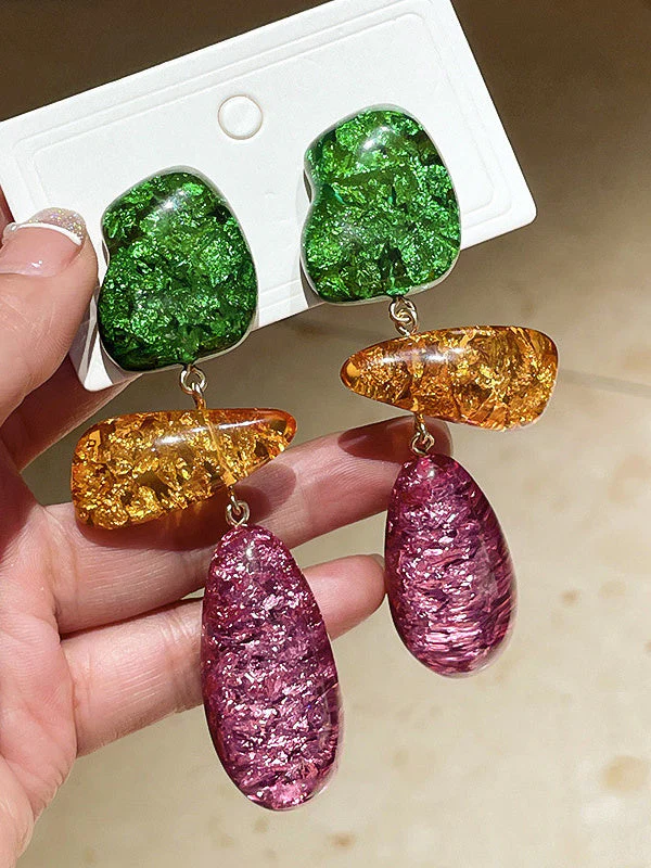 Summer Personality Contrast Color High-end Fashion Earrings For Women - Image 2