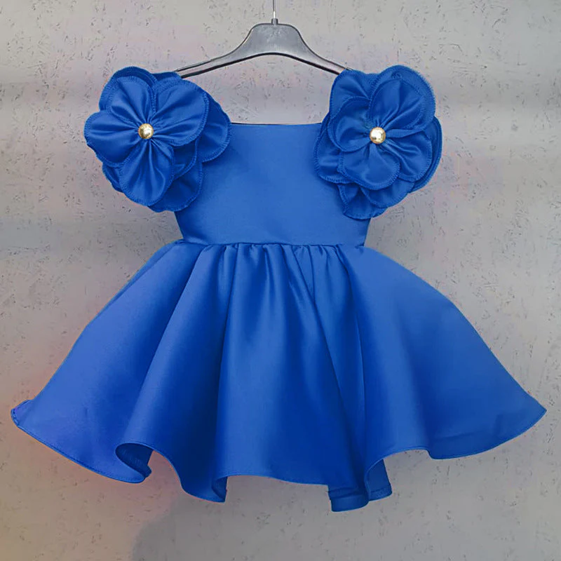 Sweet Ball Gown Off-the-Shoulder Flower Girl Dress with 3D Flower & Beadings - Image 11