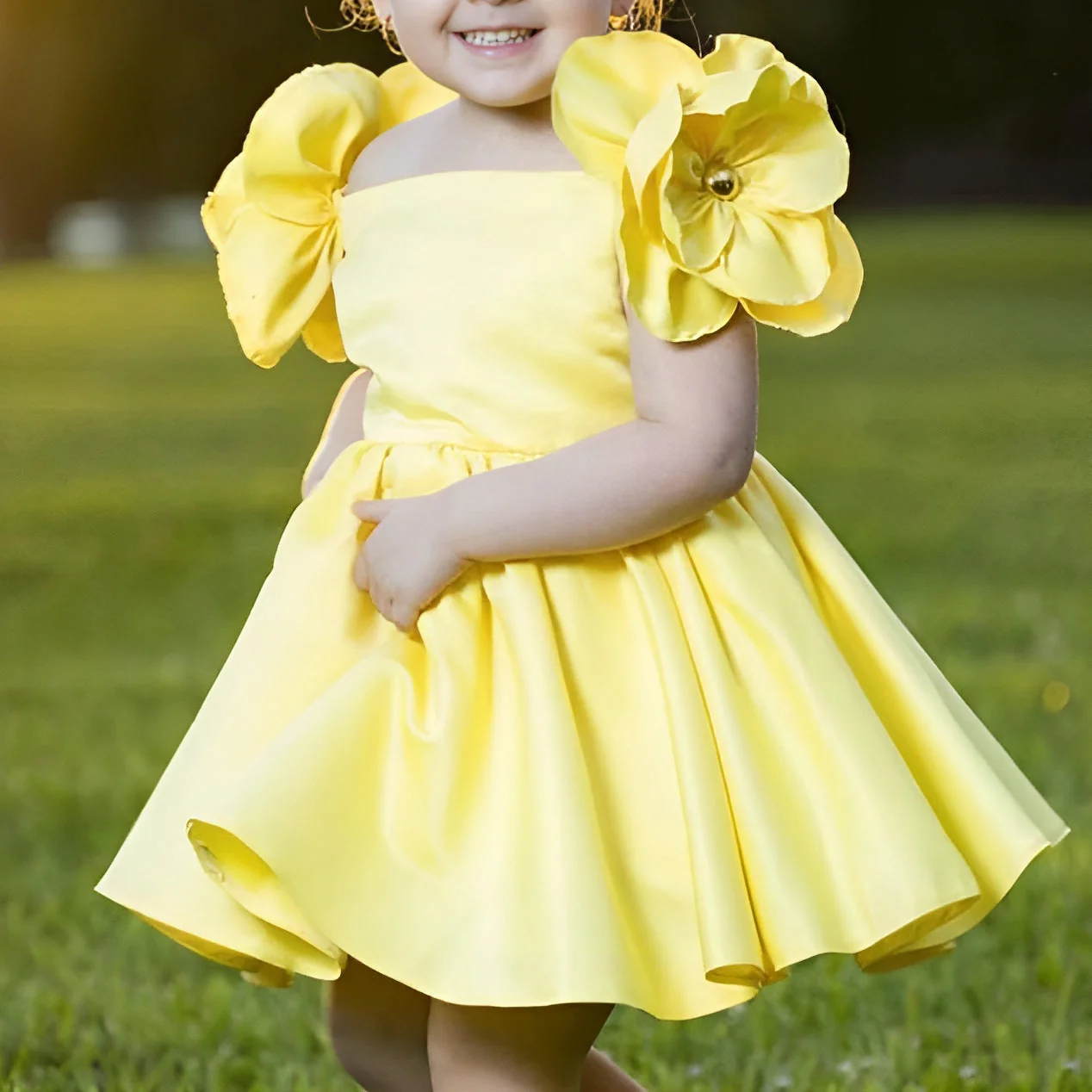 Sweet Ball Gown Off-the-Shoulder Flower Girl Dress with 3D Flower & Beadings - Image 4