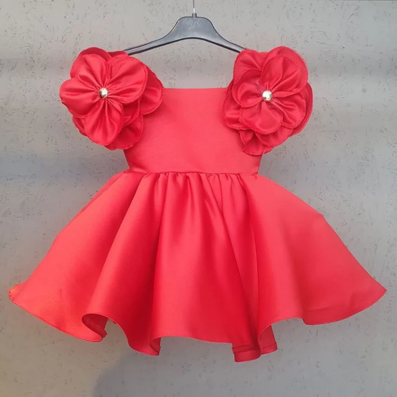 Sweet Ball Gown Off-the-Shoulder Flower Girl Dress with 3D Flower & Beadings - Image 8