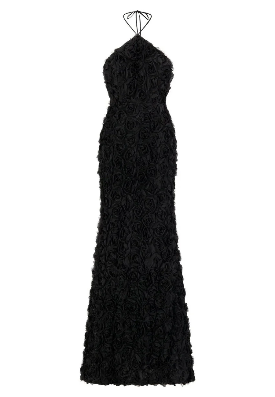 Trumpet/Mermaid Halter Sleeveless Backless Ankle-Length Evening Dresses with 3D Flowers - Image 5