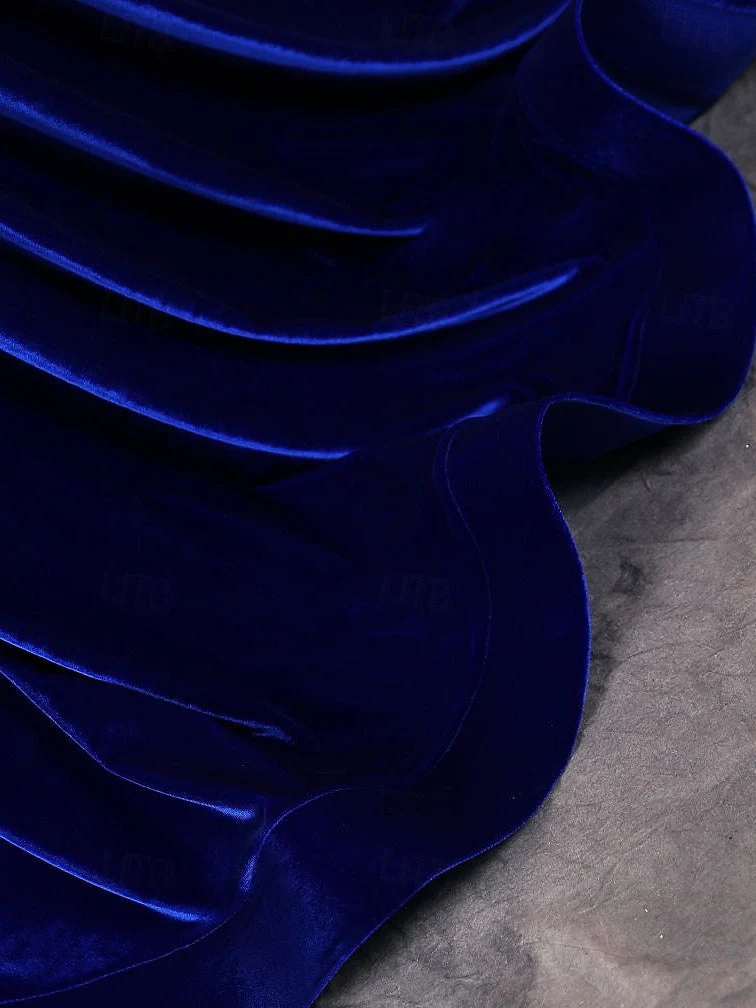 Trumpet/Mermaid Jewel Neck Velvet Sleeveless Evening Dresses With Appliques - Image 3