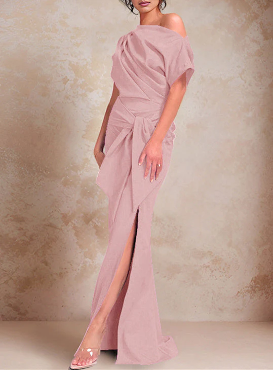 Trumpet/Mermaid One-Shoulder Floor-Length Mother of the Bride Dresses - Image 11