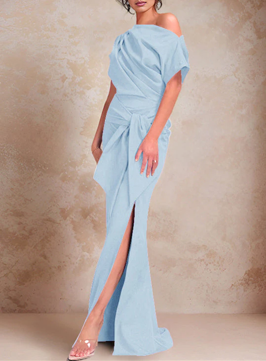 Trumpet/Mermaid One-Shoulder Floor-Length Mother of the Bride Dresses - Image 14